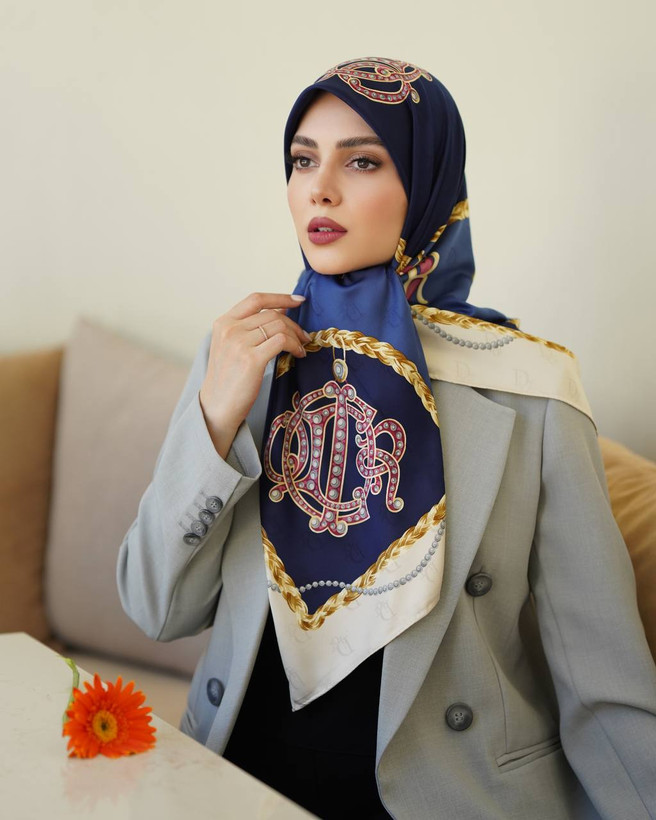 روسری ابریشم ژاکارد